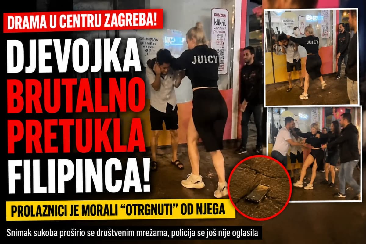 DRAMA U CENTRU ZAGREBA: Djevojka nasrnula na Filipinca, prolaznici u šoku gledali haos na ulici